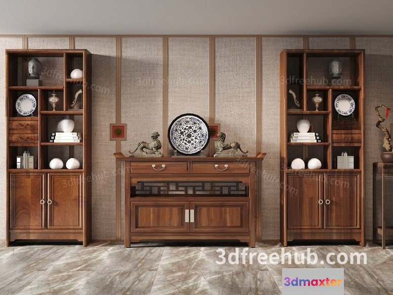 Wooden Furniture Set 3D Model - 19397 - VRAY Render
