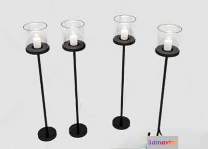 Black Candle Holders 3D Model - 685 - VRAY Render