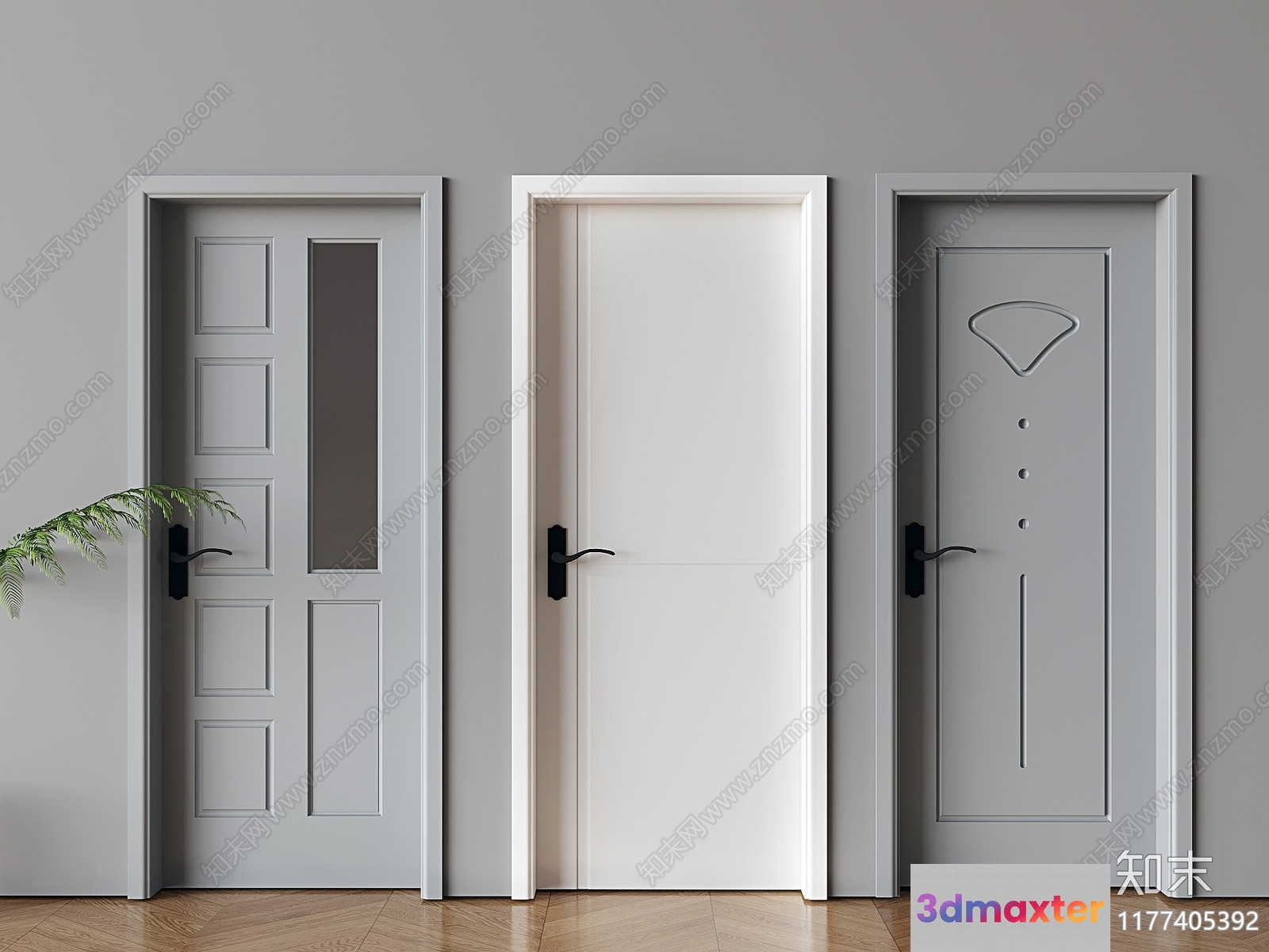 Modern Interior Doors 3D Model - 19077 - VRAY Render