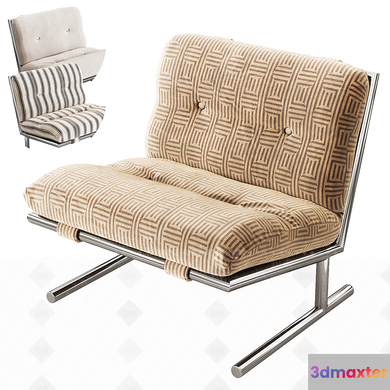 Modern Loveseat 3D Model - 7343 - VRAY Render