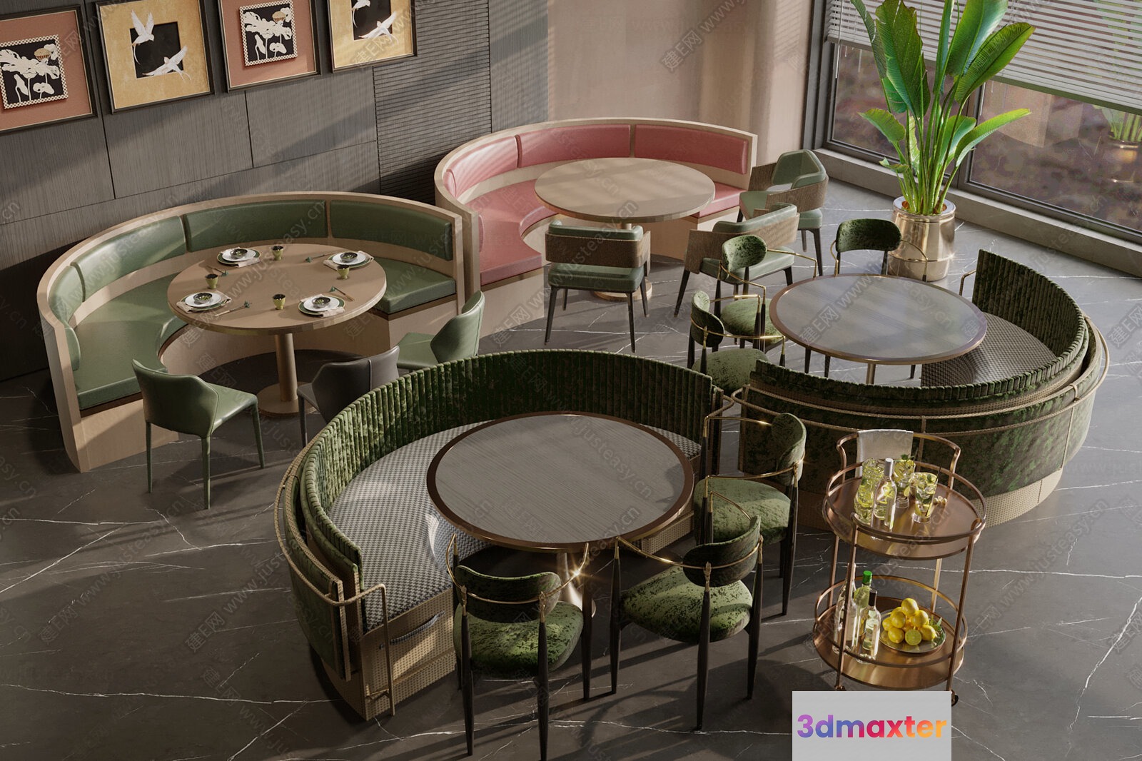 A Modern Dining Area 3D Model - 17827 - CORONA Render
