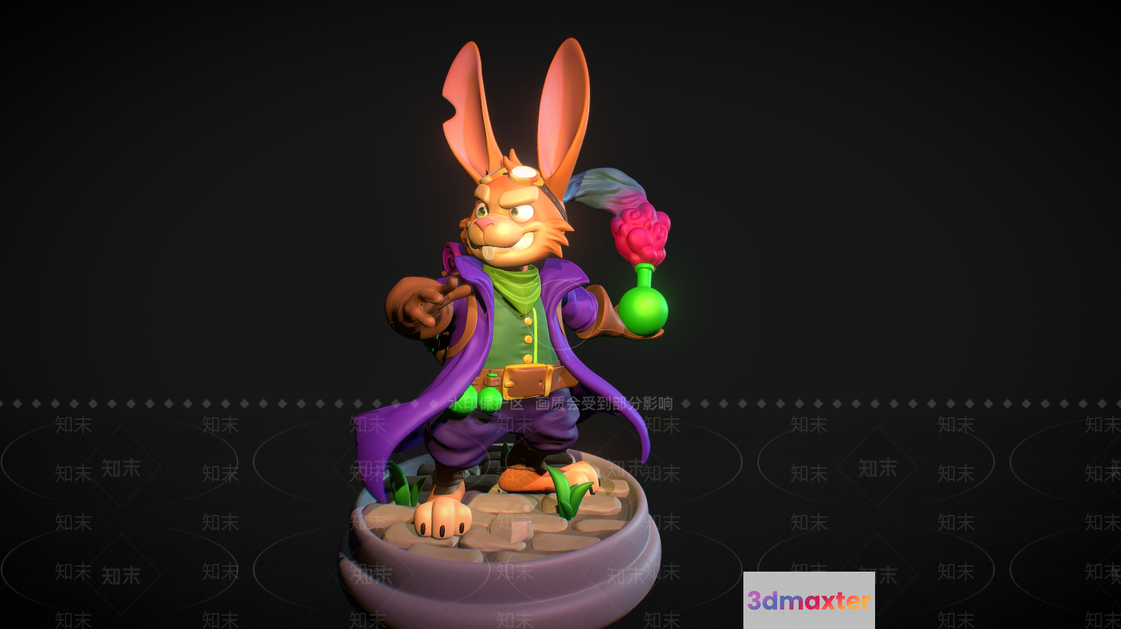 A Cartoon Rabbit Figurine 3D Model - 15473 - VRAY Render