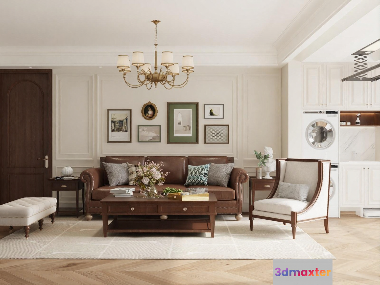 Modern Living Room 3D Model - 10415 - VRAY Render