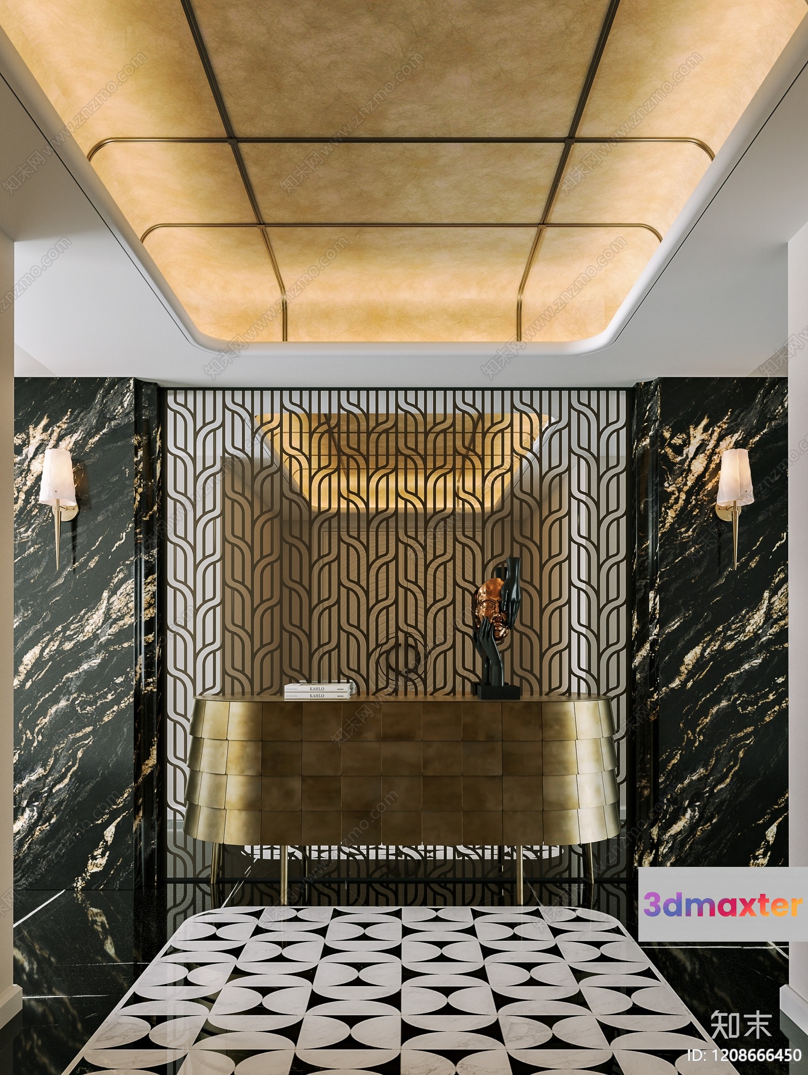 Art Deco-Inspired Room 3D Model - 17456 - VRAY Render