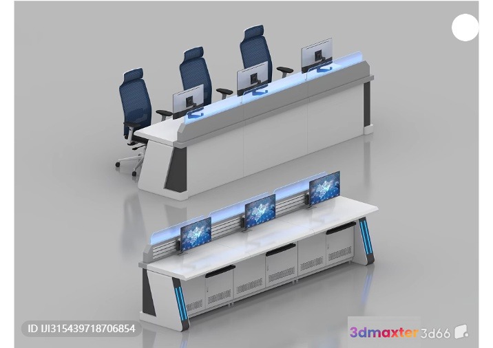 Office Workstations 3D Model - 7274 - VRAY Render
