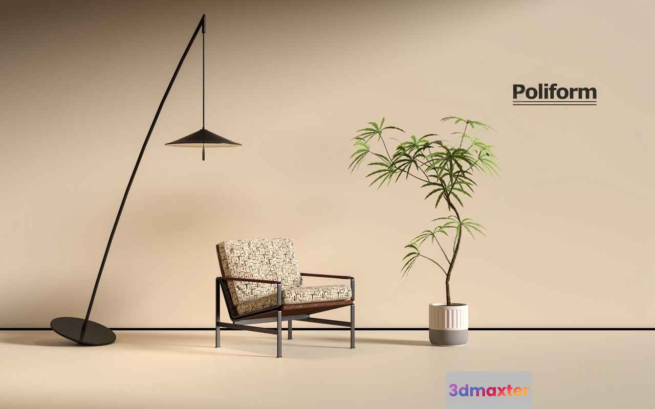 Modern Living Room 3D Model - 4824 - VRAY Render