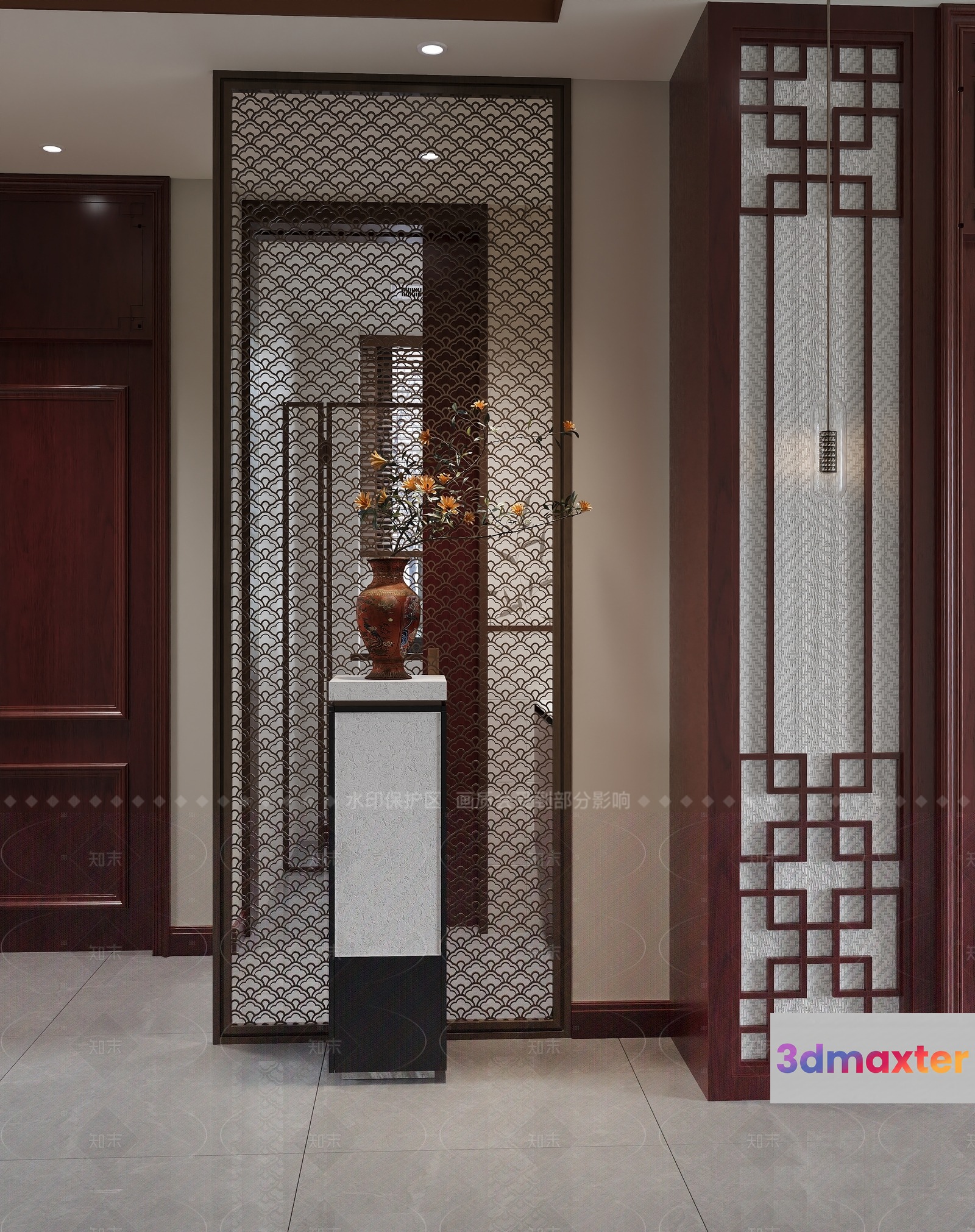 A Decorative Wall Panel 3D Model - 9869 - VRAY Render
