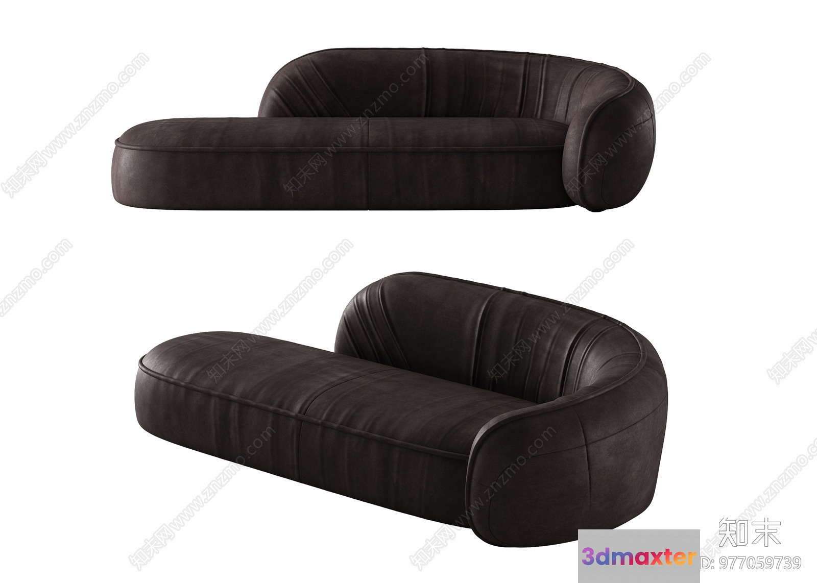 Modern Leather Sofa 3D Model - 14510 - VRAY Render