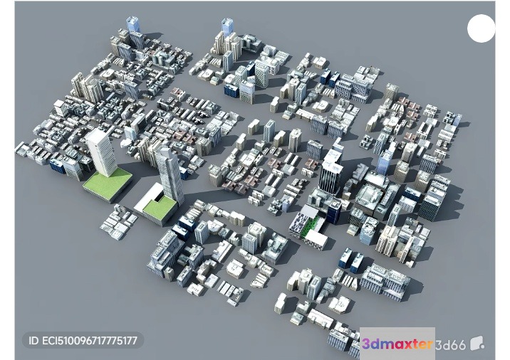 A 3D Cityscape 3D Model - 3657 - VRAY Render