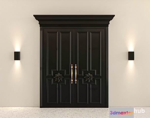 Black Door 3D Model - 21229 - VRAY Render