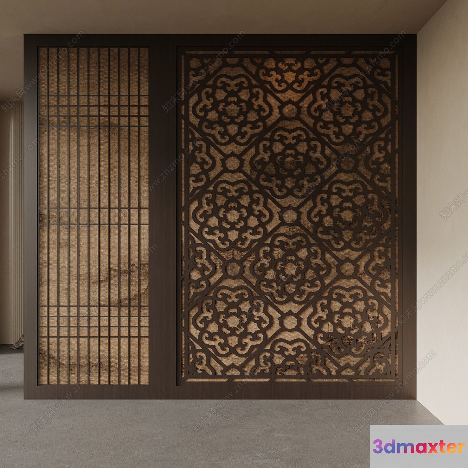 A Decorative Wall Panel 3D Model - 14672 - VRAY Render