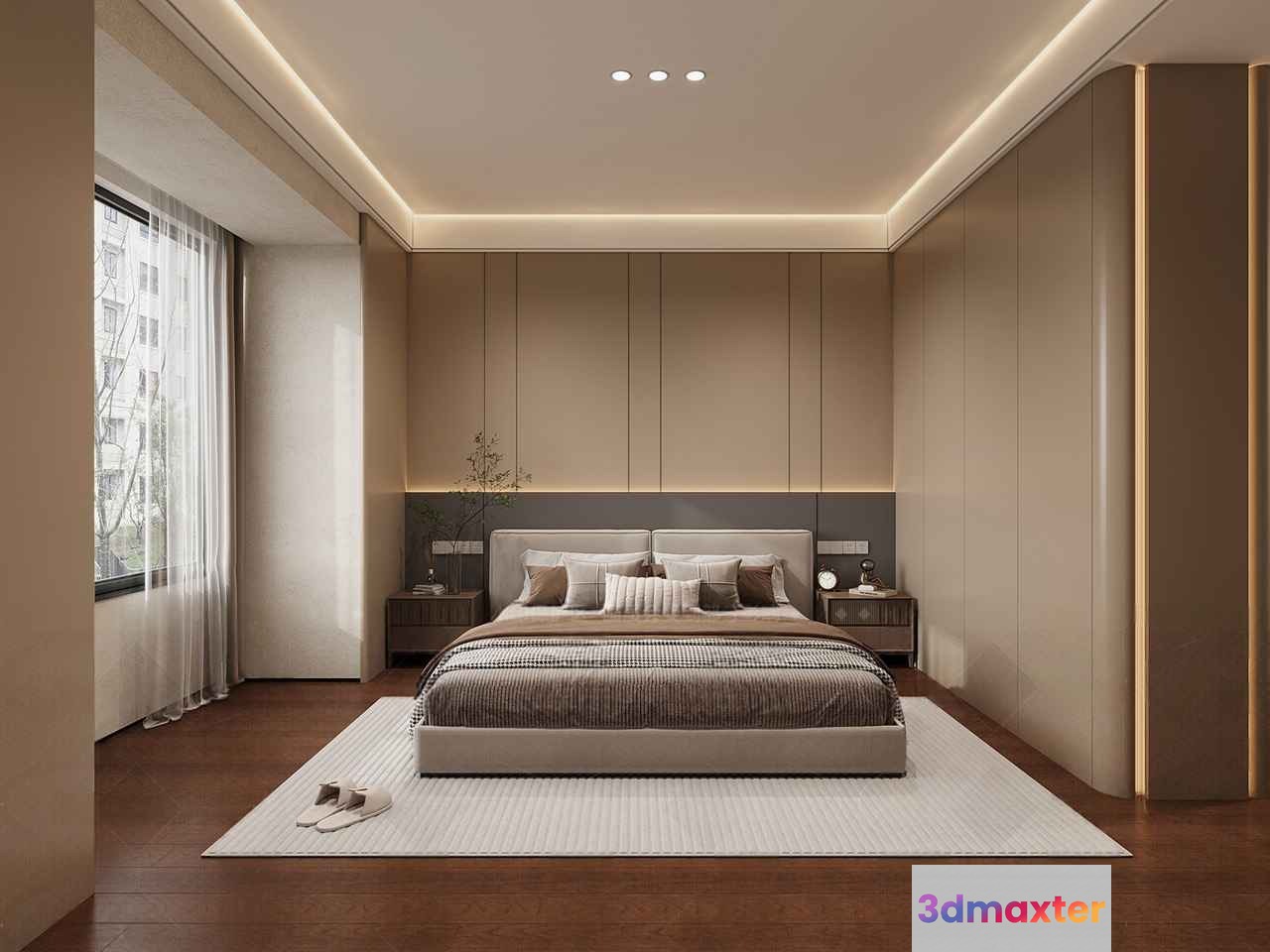 Modern Bedroom Design 3D Model - 9587 - CORONA Render