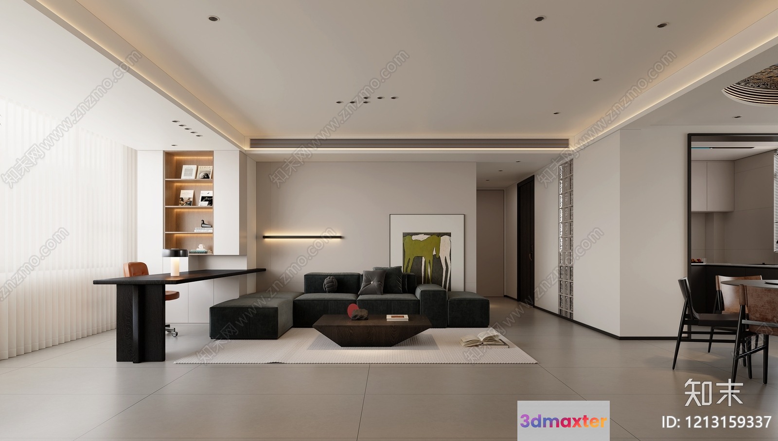 Modern Living Room 3D Model - 20770 - VRAY Render