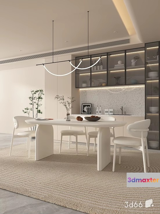 Modern Dining Room 3D Model - 19447 - VRAY Render