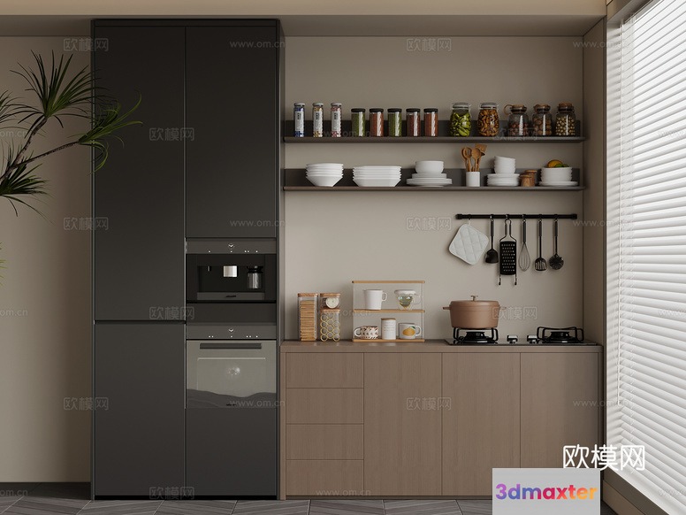 Modern Kitchen 3D Model - 16295 - VRAY Render