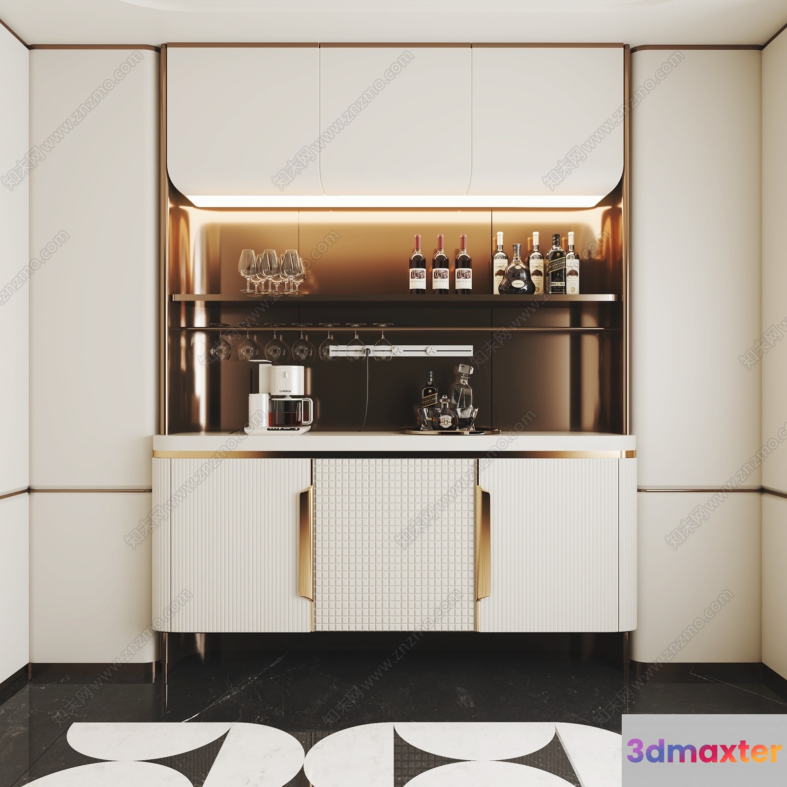 A Modern Kitchen 3D Model - 8483 - VRAY Render