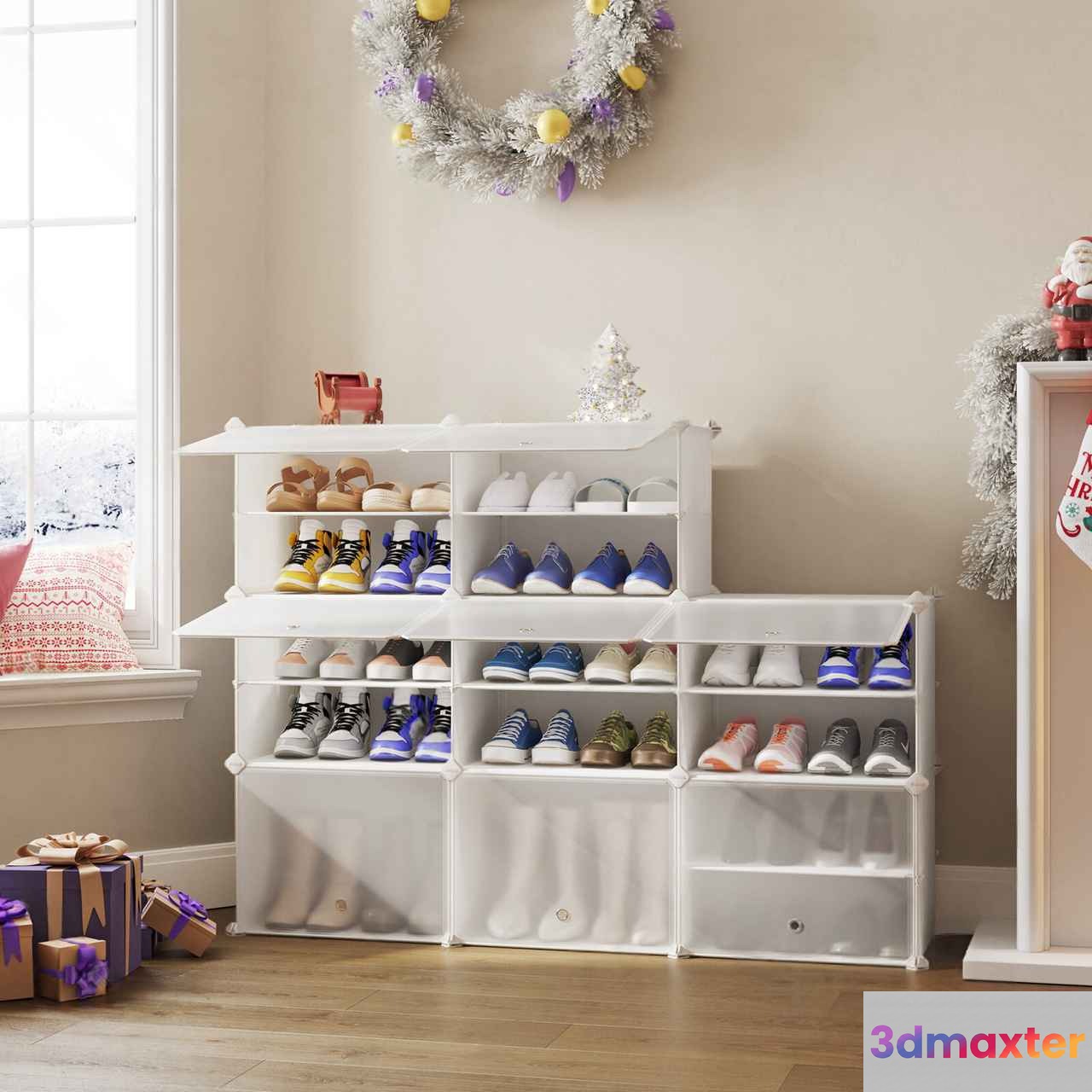 White Shoe Rack 3D Model - 13183 - CORONA Render