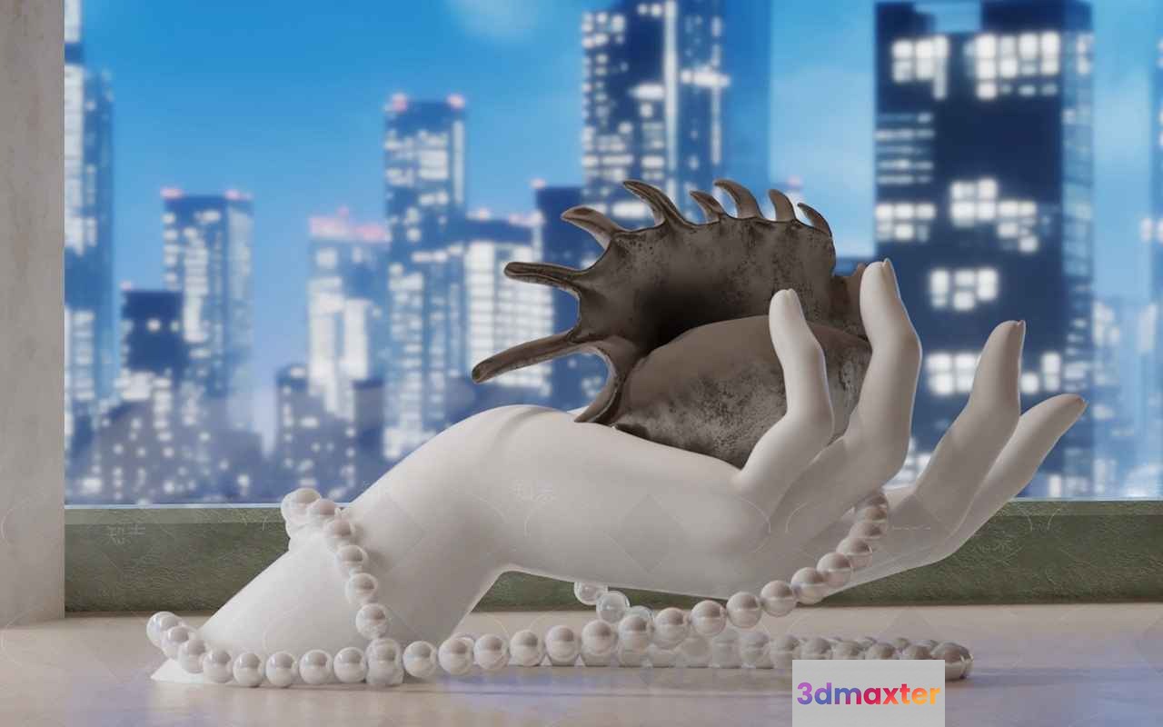 A Hand-Shaped Decorative Piece 3D Model - 16458 - CORONA Render