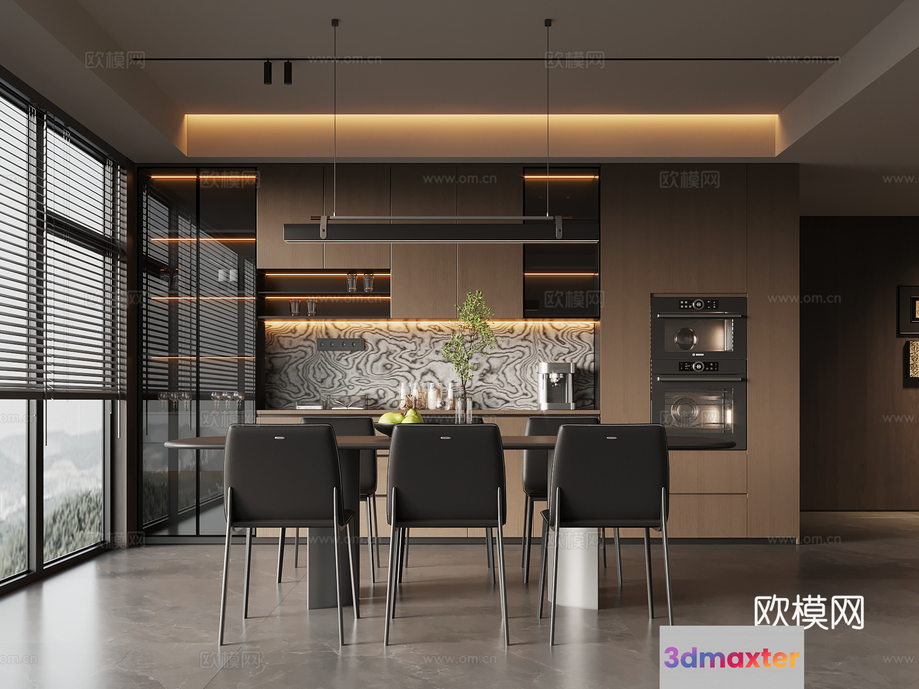 Modern Kitchen 3D Model - 880 - VRAY Render