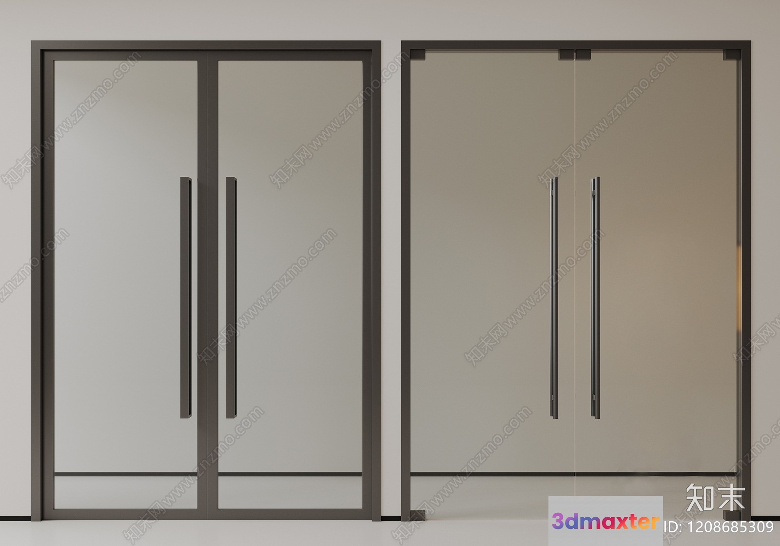 Modern Glass Doors 3D Model - 8948 - CORONA Render