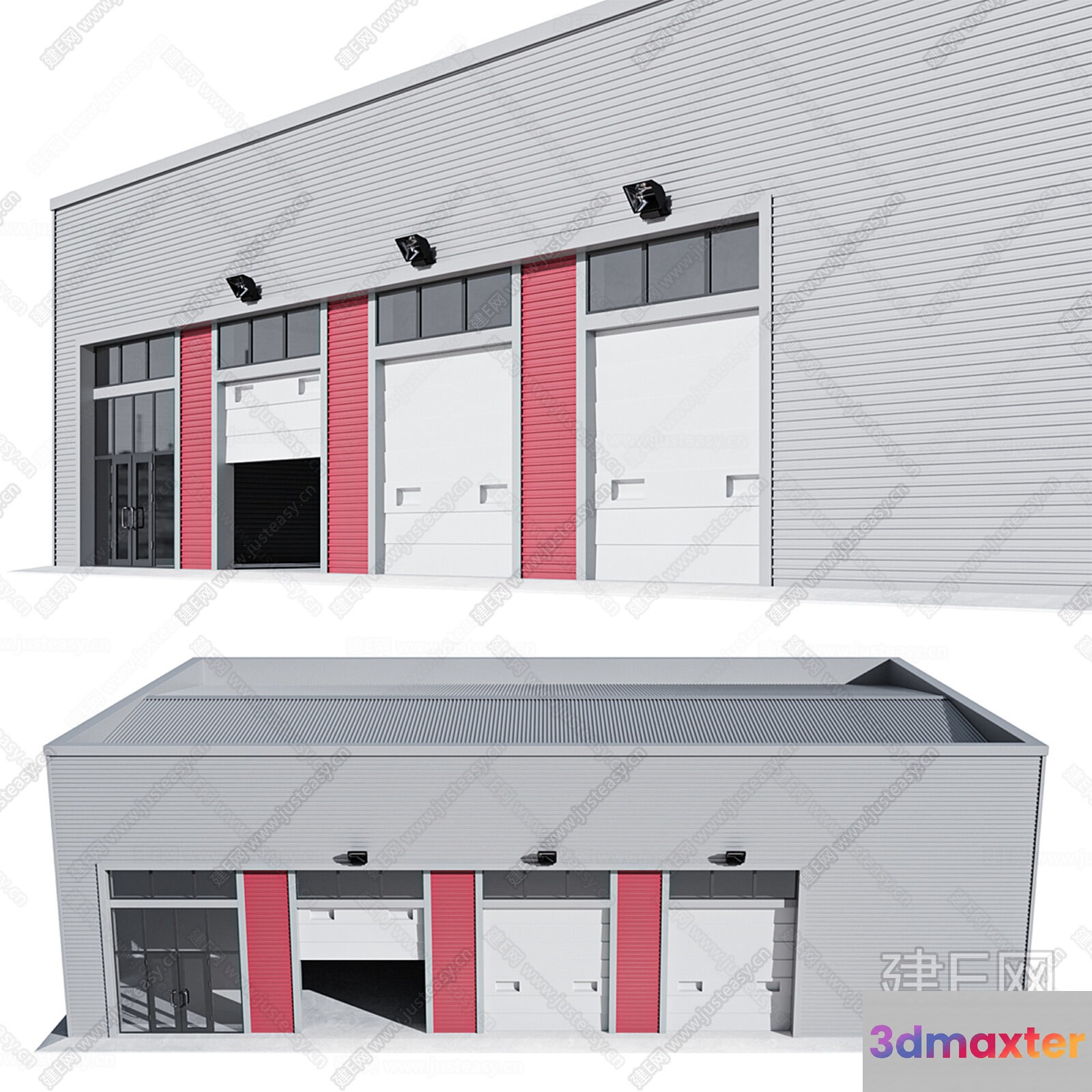 A Warehouse Building 3D Model - 5066 - VRAY Render