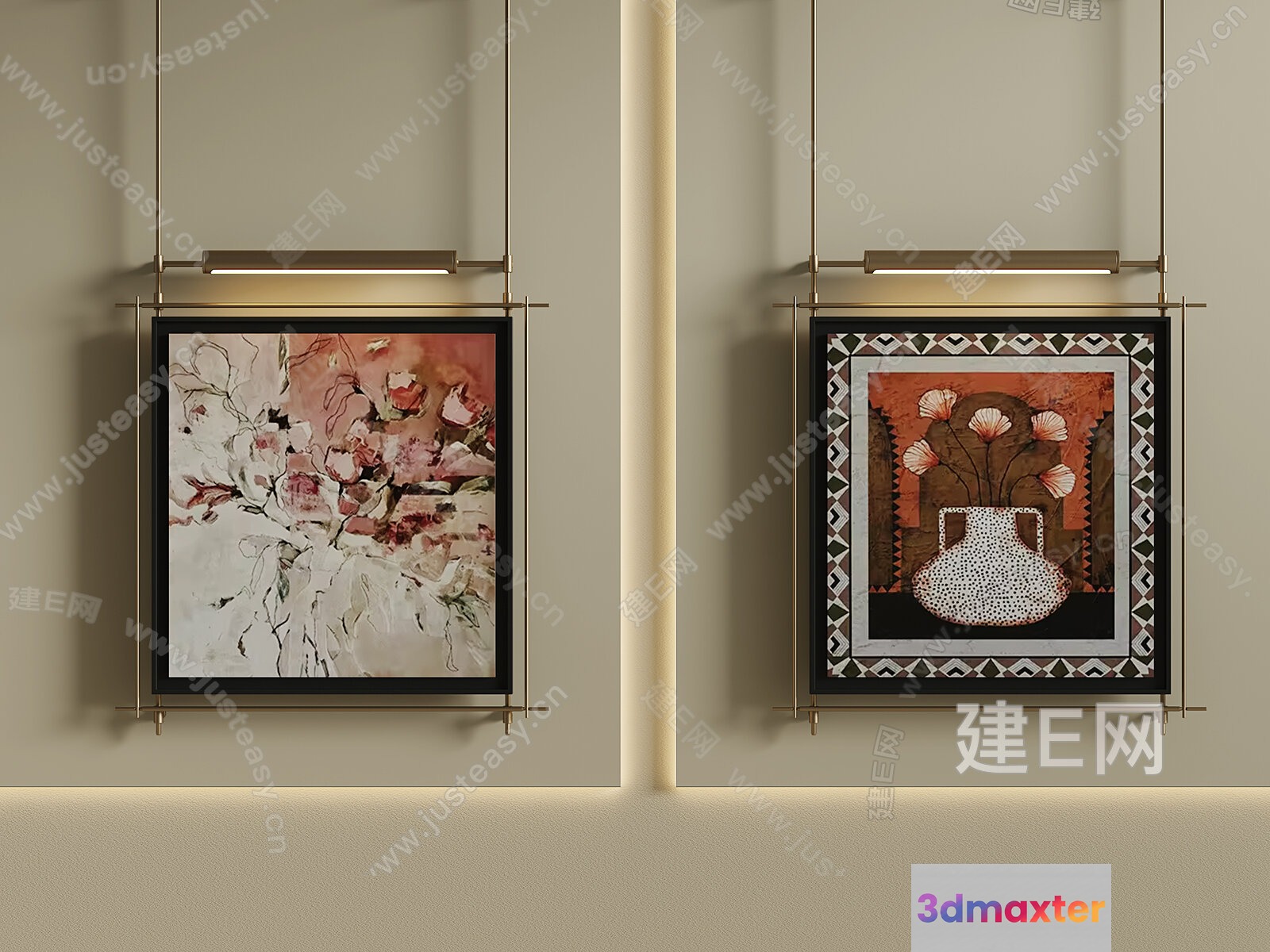 Modern Art Display 3D Model - 2677 - VRAY Render