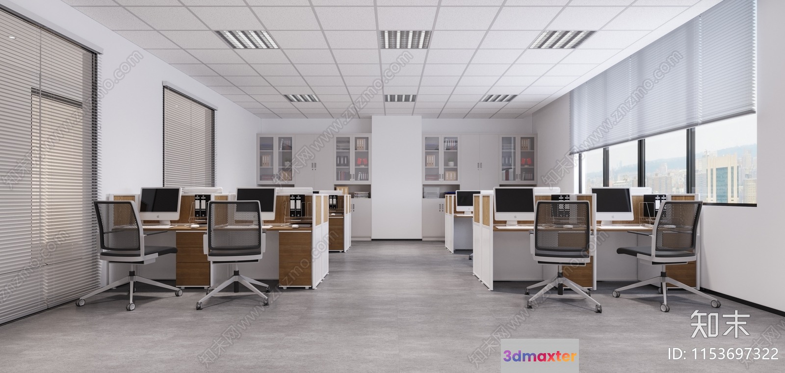 Modern Office Space 3D Model - 7309 - VRAY Render