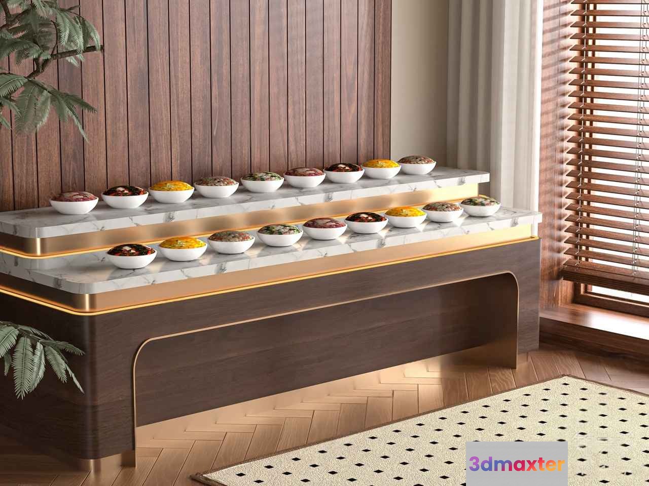Modern Dining Table 3D Model - 8799 - VRAY Render