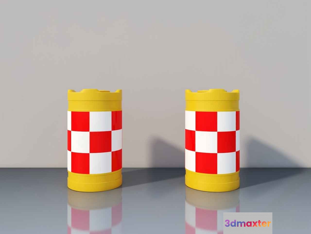 Two Checkered Objects 3D Model - 15207 - VRAY Render