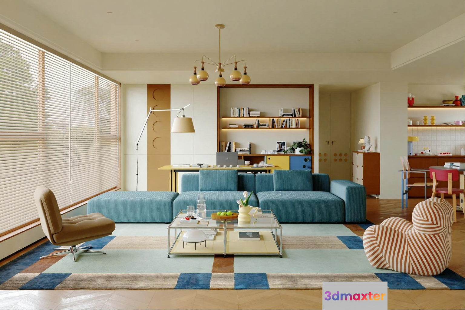 Modern Living Room 3D Model - 3269 - VRAY Render