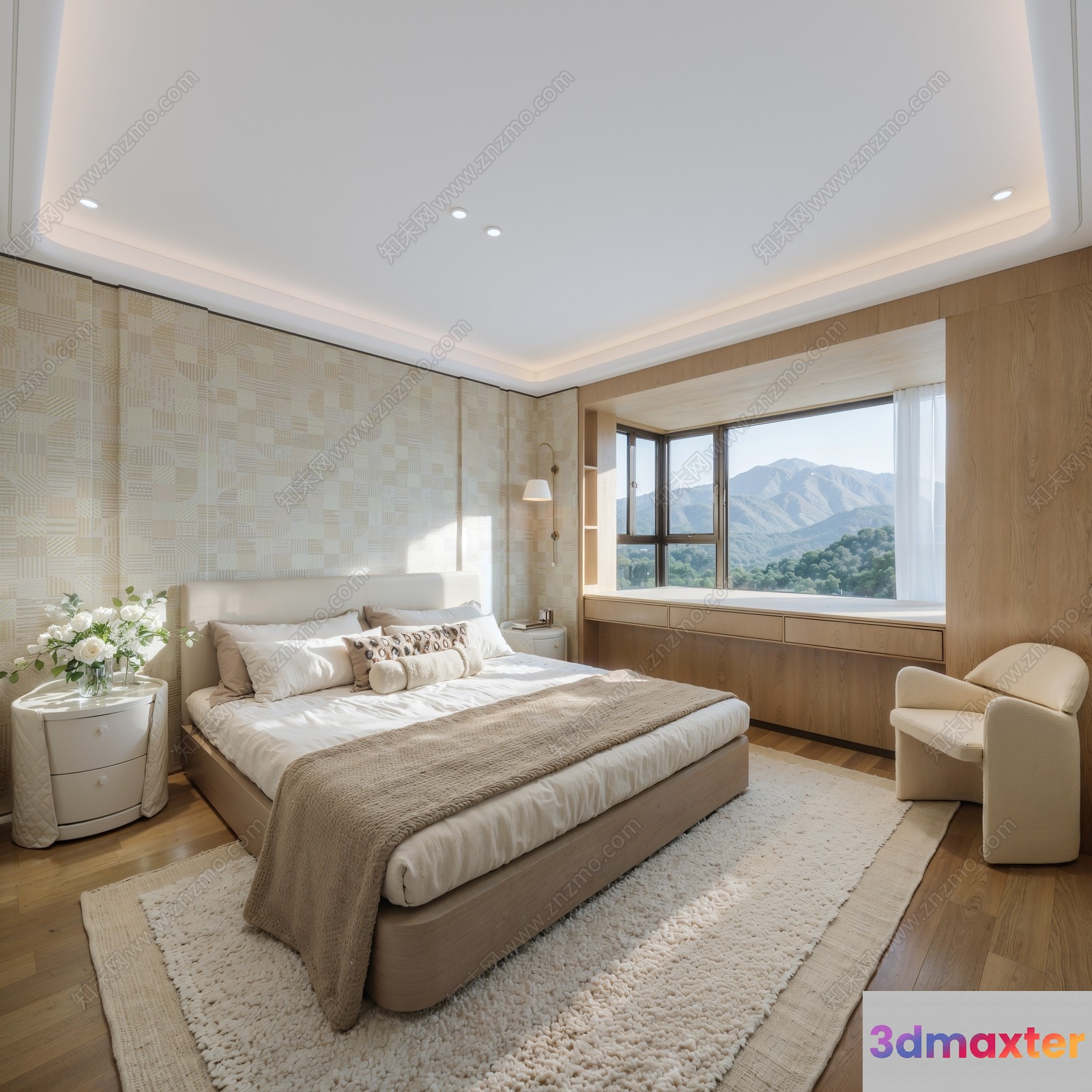 Cozy Bedroom 3D Model - 11062 - VRAY Render