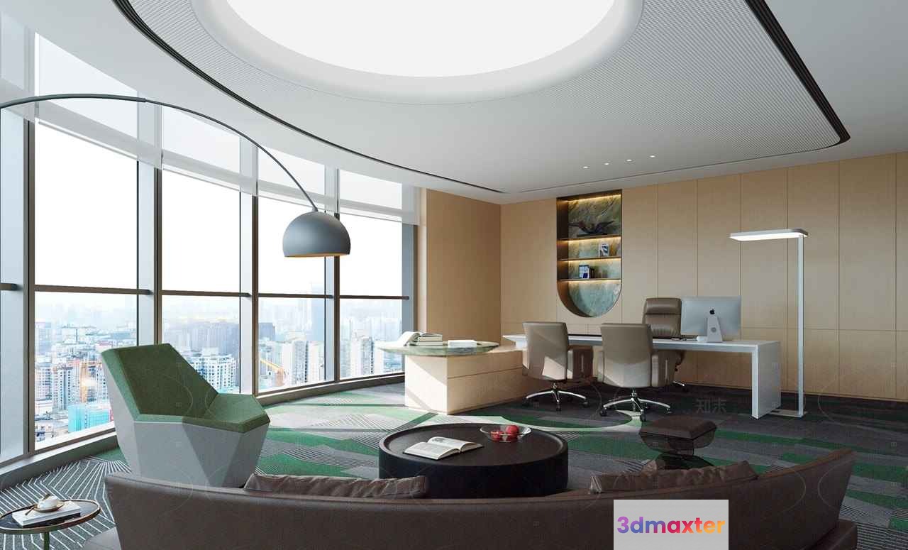 Modern Office Space 3D Model - 12834 - CORONA Render