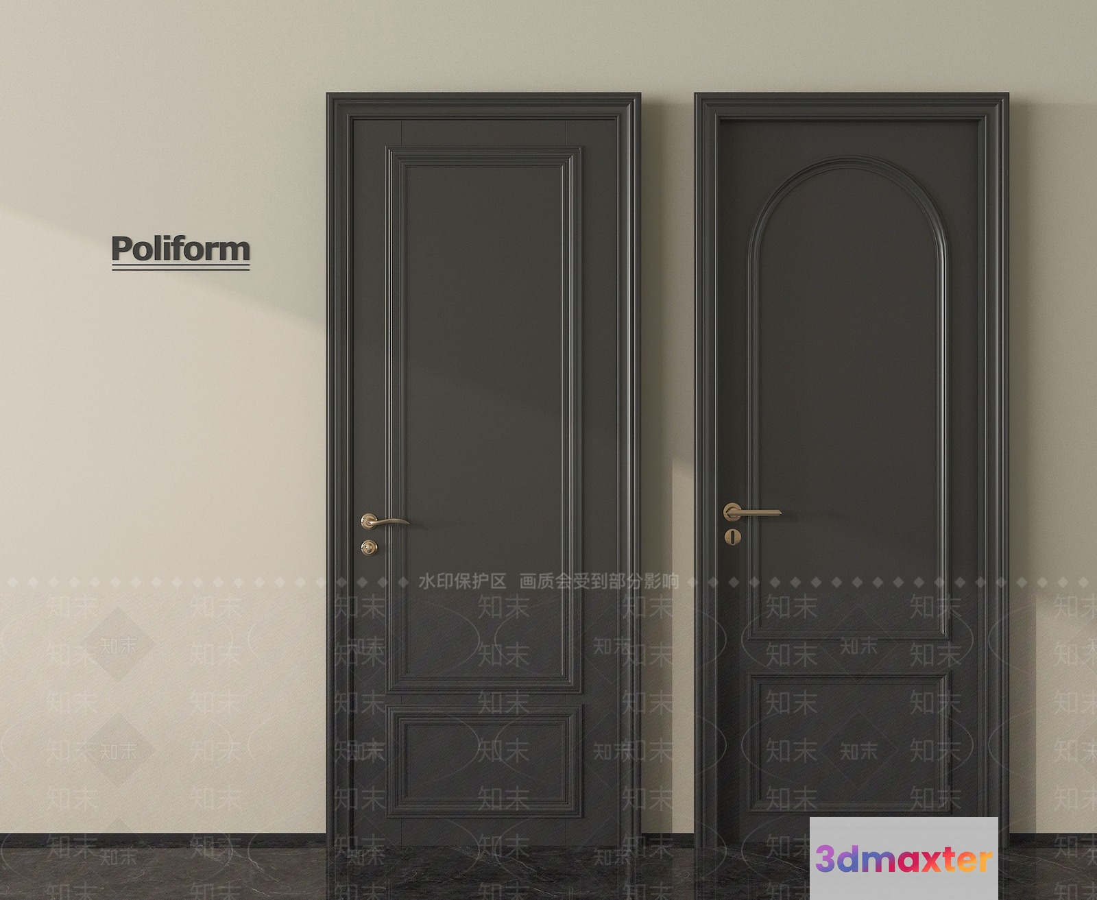 Two Doors 3D Model - 3528 - VRAY Render