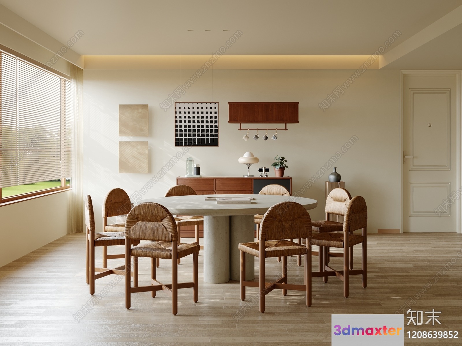 Modern Dining Room 3D Model - 3565 - VRAY Render