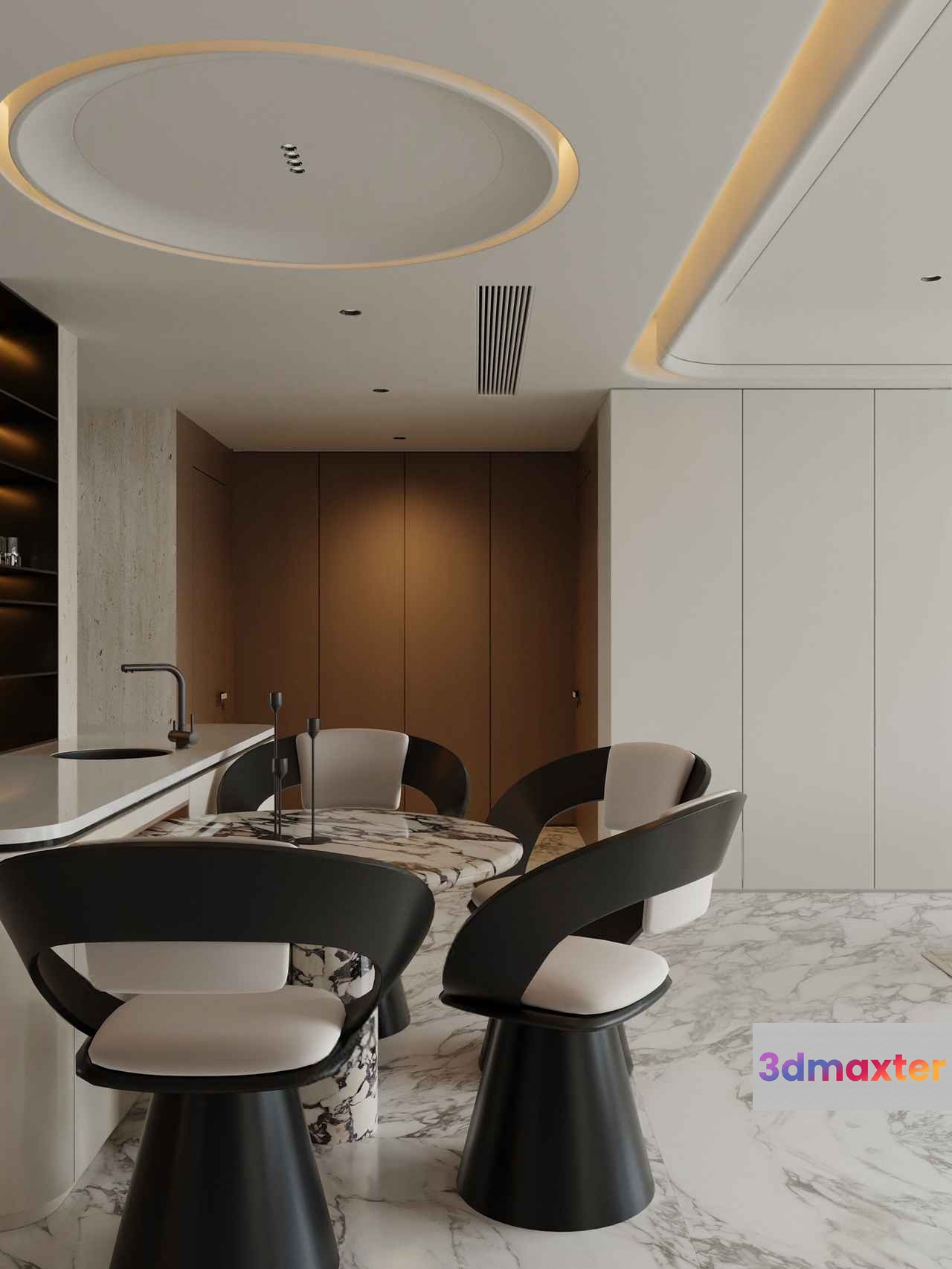 Modern Dining Room 3D Model - 2965 - VRAY Render