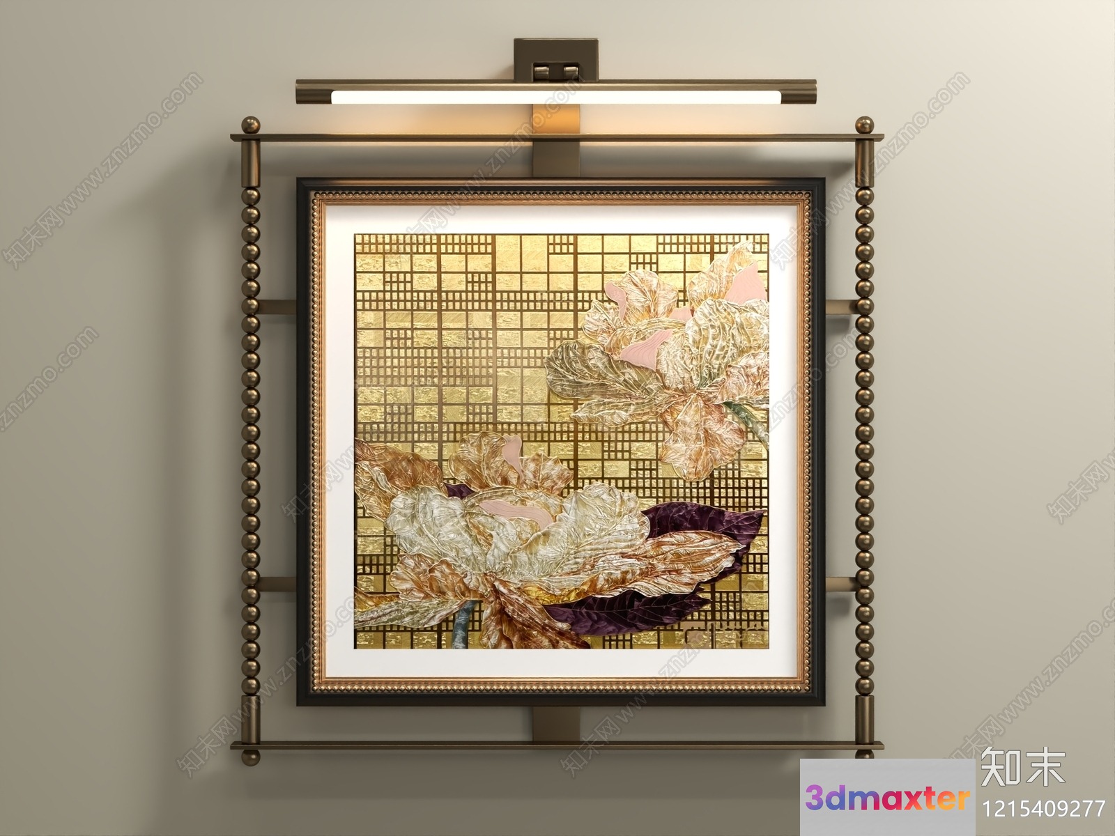 Gold Light Fixture 3D Model - 10967 - VRAY Render