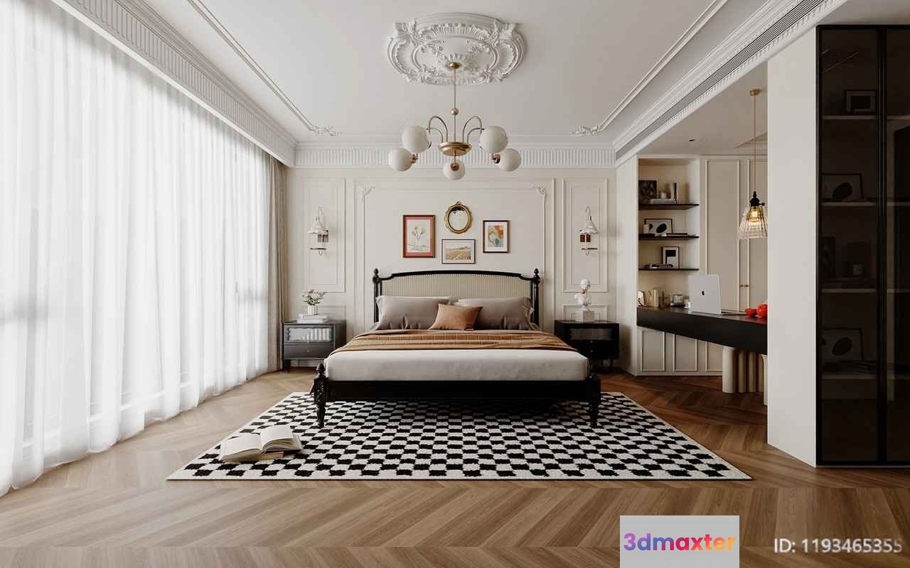 Cozy Bedroom 3D Model - 6260 - CORONA Render