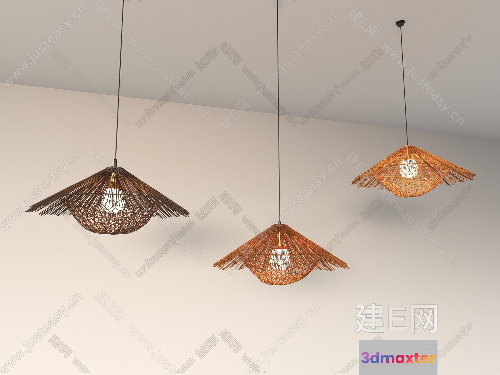 Three Pendant Lights 3D Model - 13627 - VRAY Render