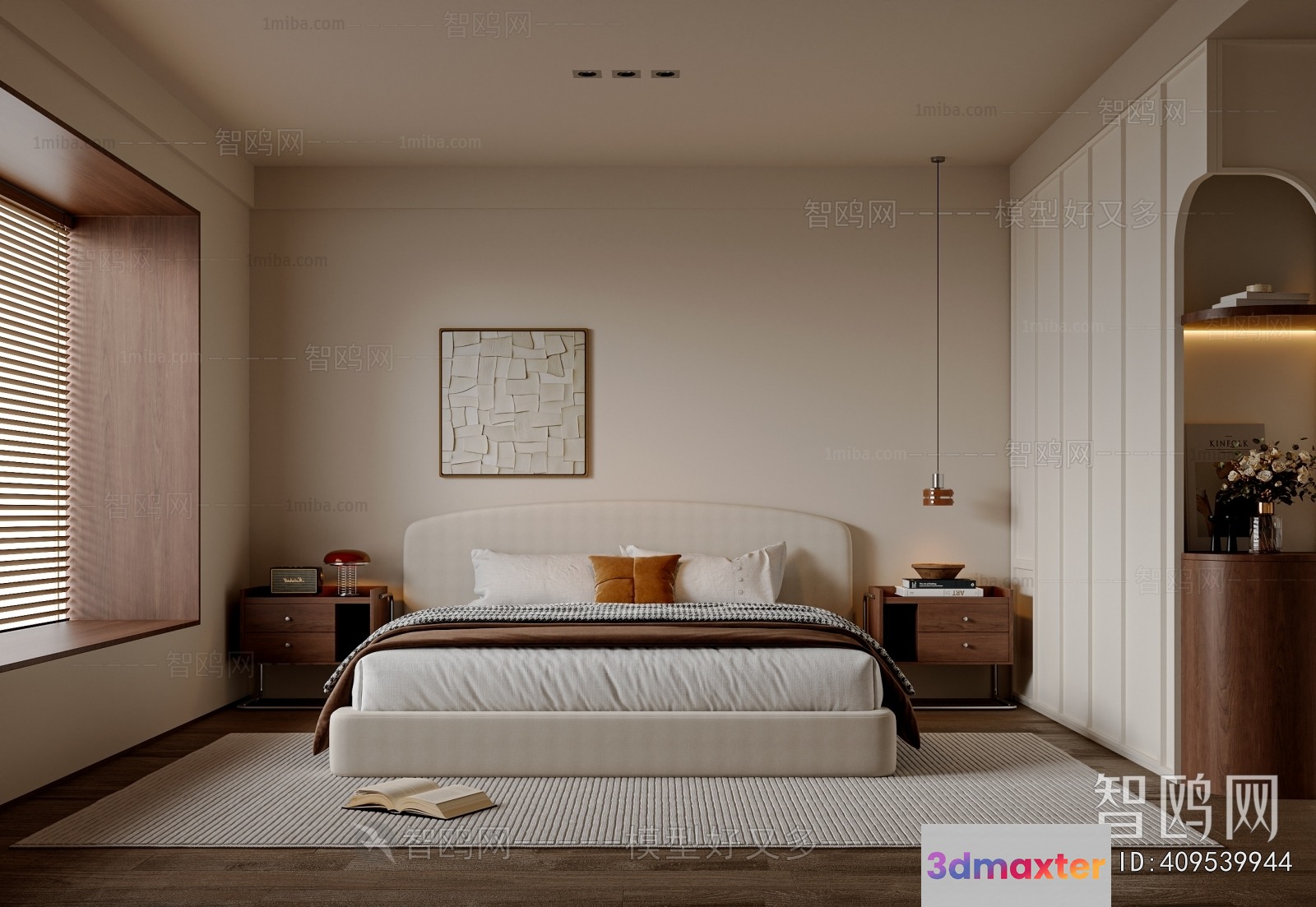 Cozy Bedroom 3D Model - 19583 - VRAY Render