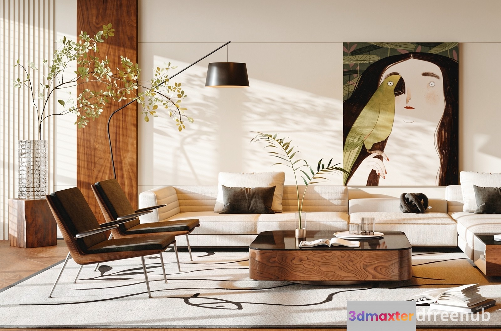 Modern Living Room 3D Model - 20186 - VRAY Render