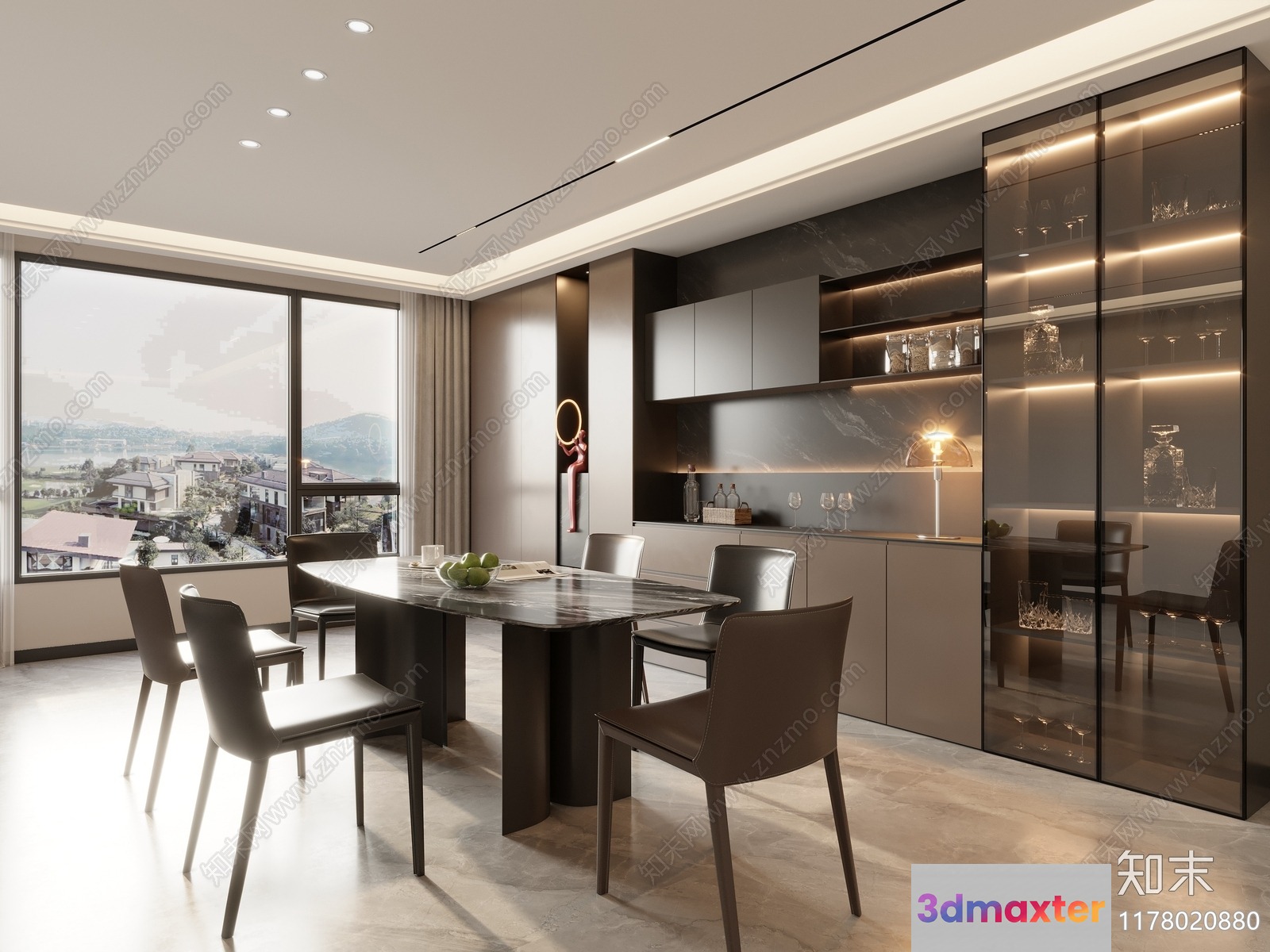 Modern Dining Room 3D Model - 13592 - VRAY Render