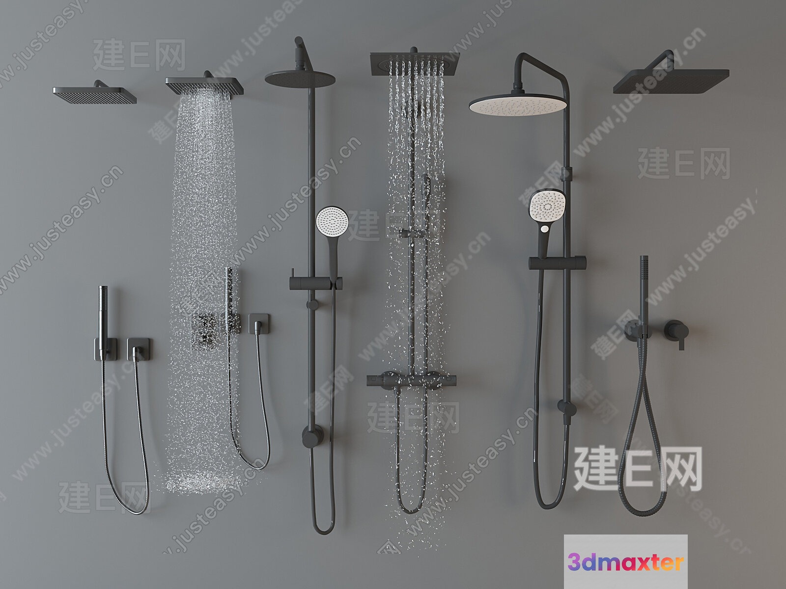Modern Shower Fixtures 3D Model - 22379 - VRAY Render