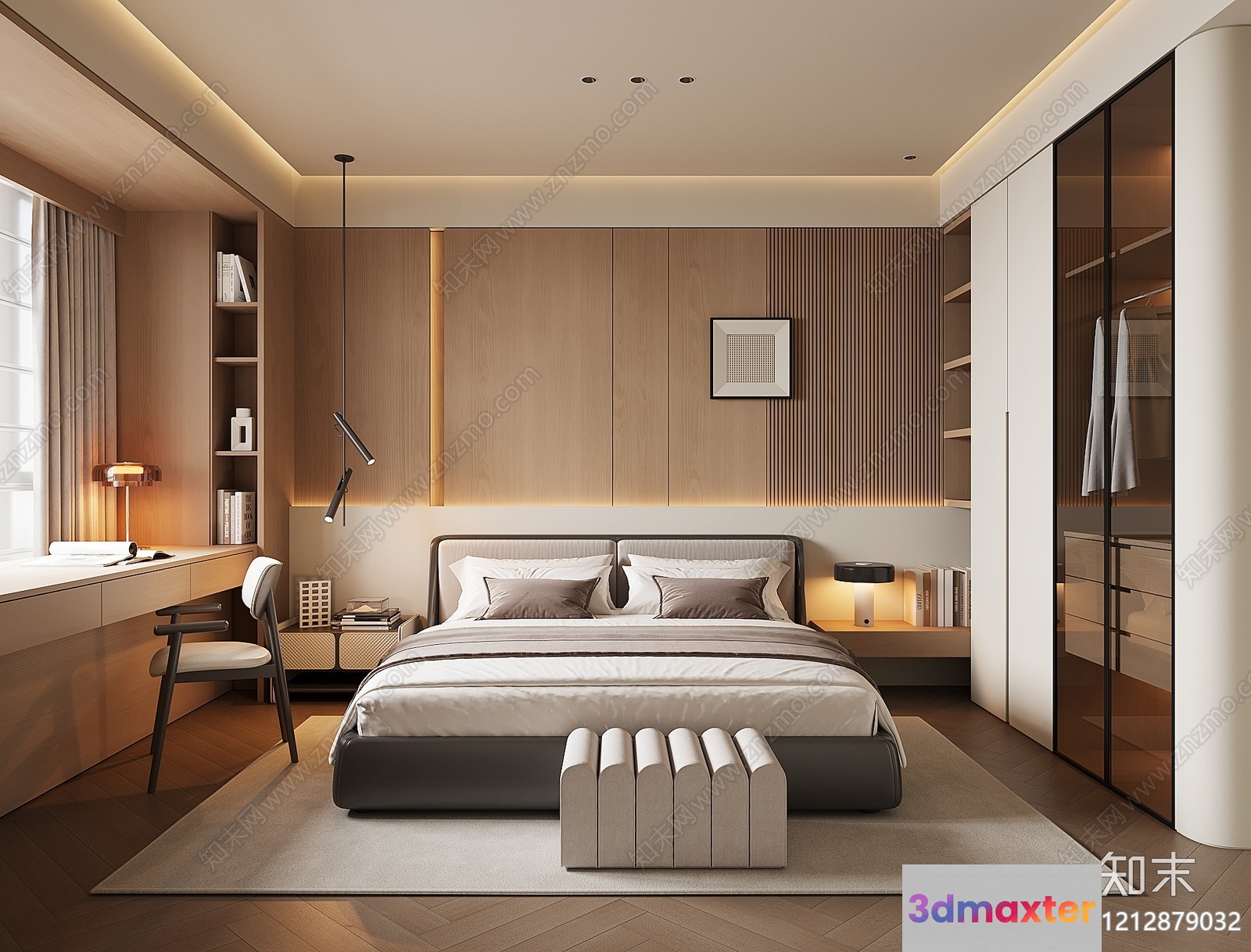 Modern Bedroom 3D Model - 6906 - VRAY Render