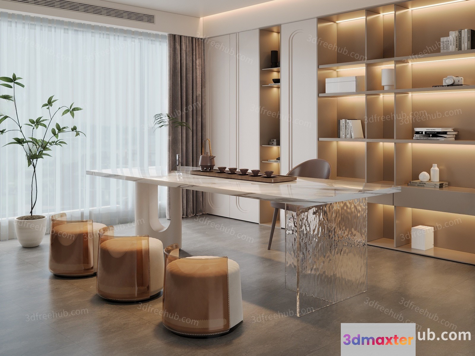 Modern Living Room 3D Model - 22605 - VRAY Render