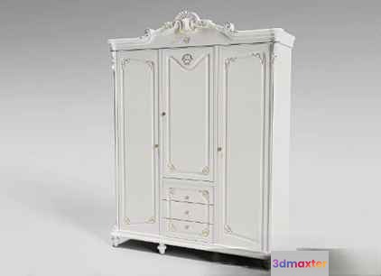 White Wardrobe 3D Model - 21026 - VRAY Render