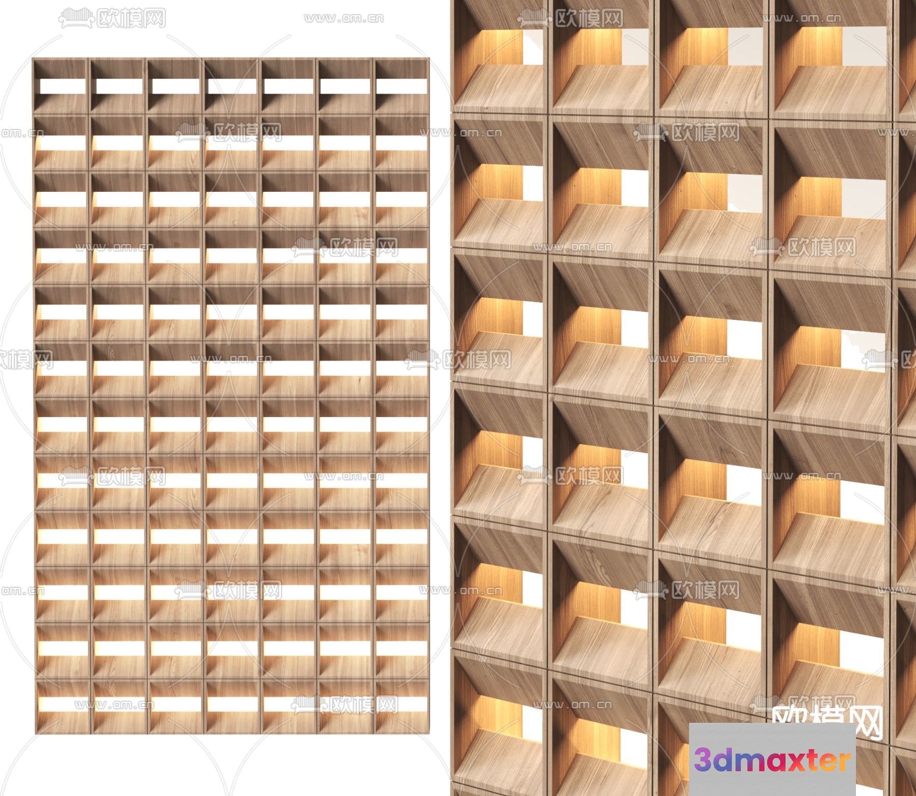 Wooden Shelving Unit 3D Model - 8583 - VRAY Render