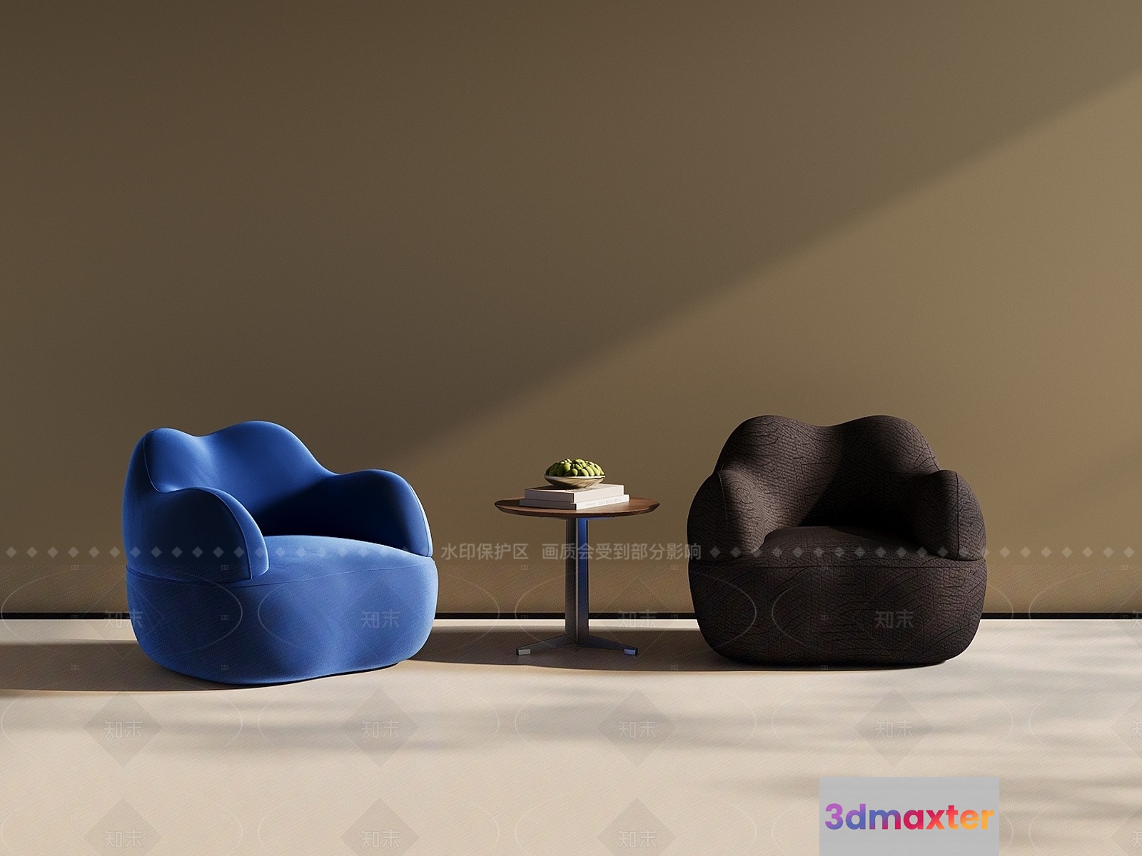 Modern Minimalist Seating Area 3D Model - 14472 - VRAY Render
