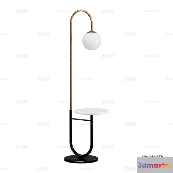 A Modern Floor Lamp With A Table 3D Model - 15827 - CORONA Render