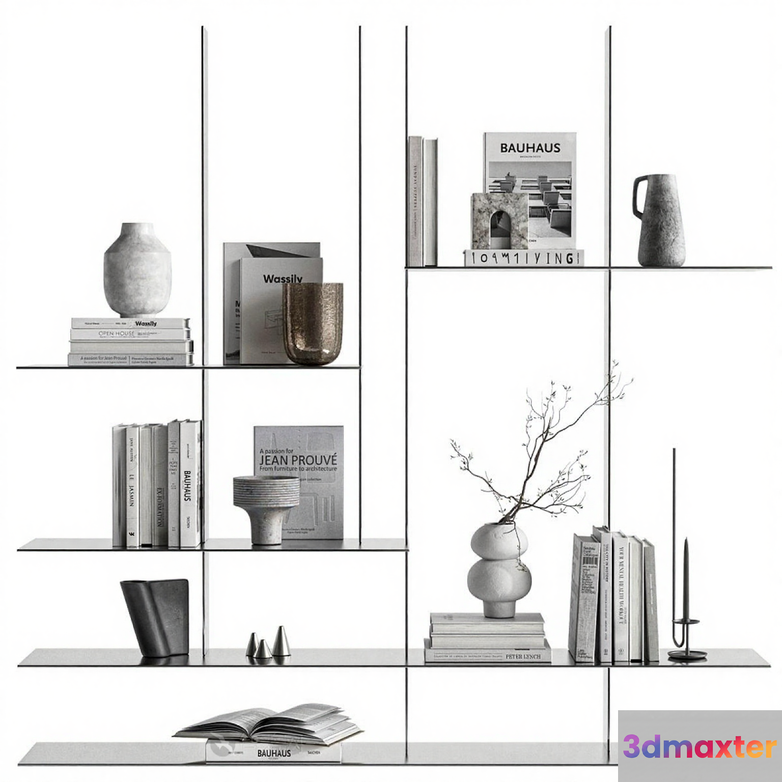 Minimalist Bookshelf 3D Model - 14234 - CORONA Render