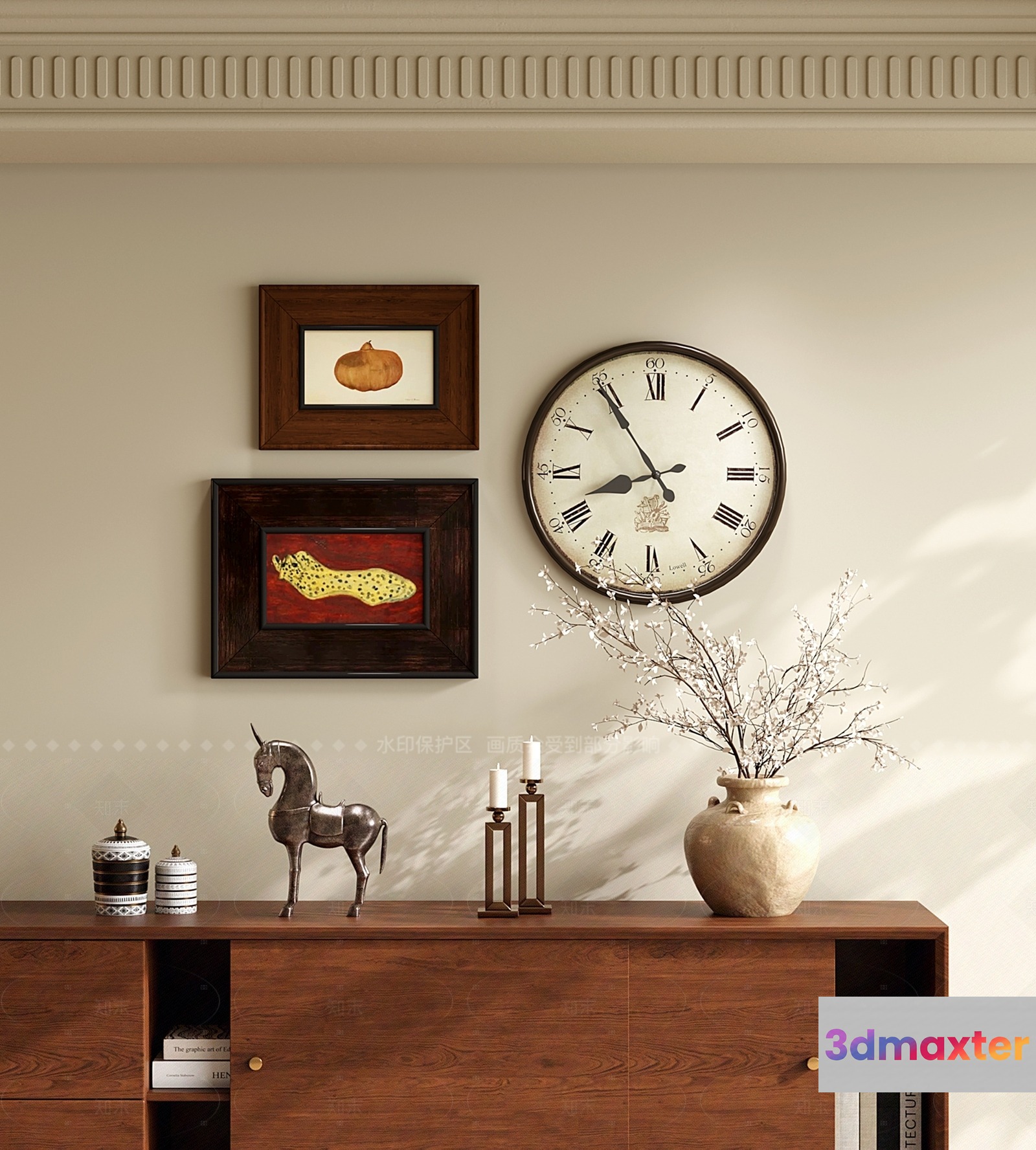 Modern Wooden Decor 3D Model - 3865 - VRAY Render
